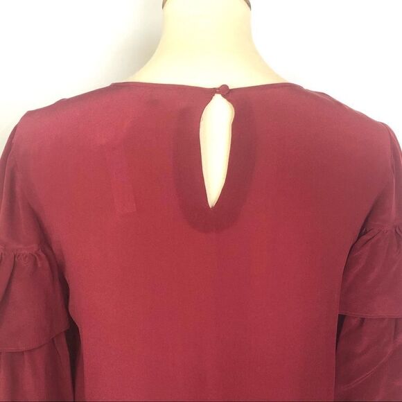 MADEWELL WATERLILY SILK RUFFLE BLOUSE NWT - Picture 6 of 10